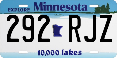 MN license plate 292RJZ