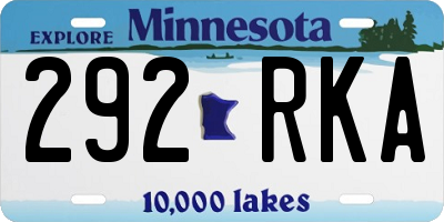 MN license plate 292RKA