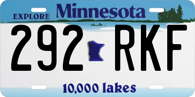 MN license plate 292RKF