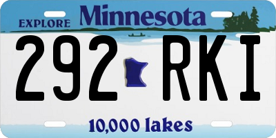 MN license plate 292RKI