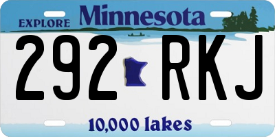 MN license plate 292RKJ