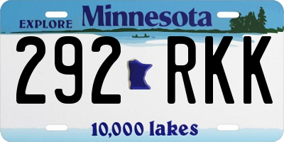 MN license plate 292RKK