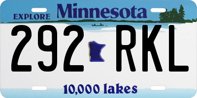 MN license plate 292RKL