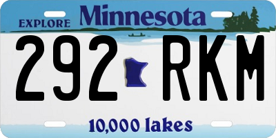 MN license plate 292RKM