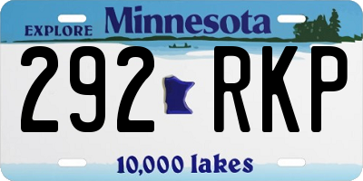 MN license plate 292RKP