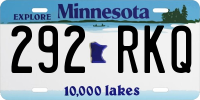 MN license plate 292RKQ