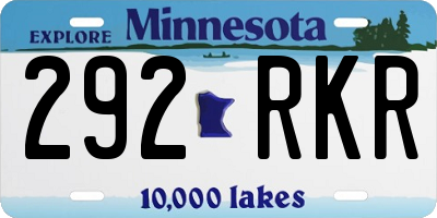 MN license plate 292RKR