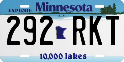 MN license plate 292RKT