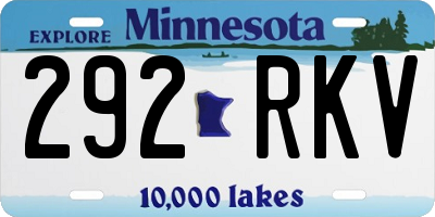 MN license plate 292RKV