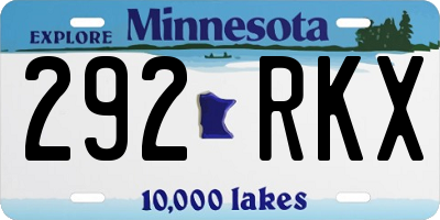 MN license plate 292RKX