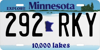MN license plate 292RKY