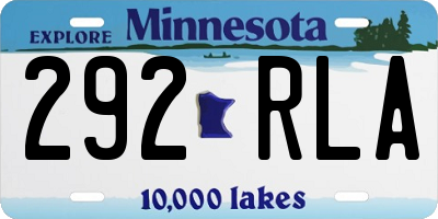 MN license plate 292RLA
