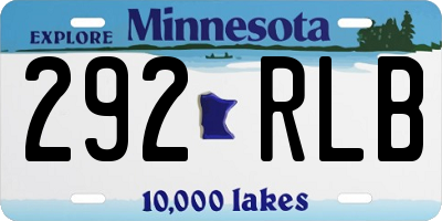 MN license plate 292RLB