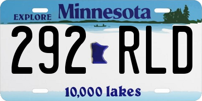MN license plate 292RLD