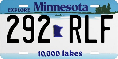 MN license plate 292RLF