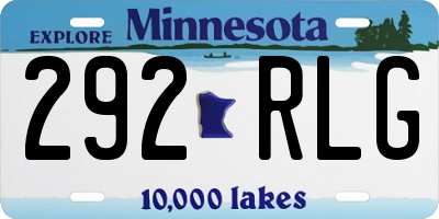 MN license plate 292RLG