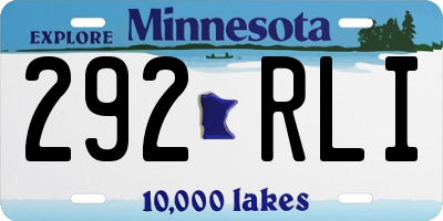 MN license plate 292RLI