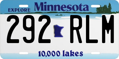 MN license plate 292RLM