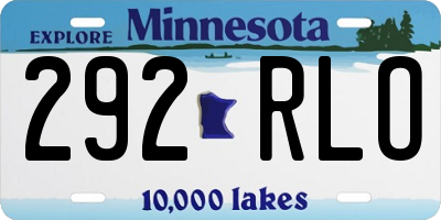 MN license plate 292RLO