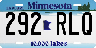 MN license plate 292RLQ