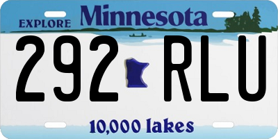 MN license plate 292RLU