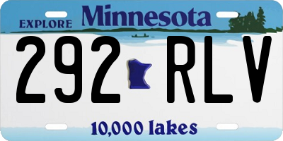 MN license plate 292RLV