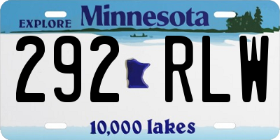 MN license plate 292RLW