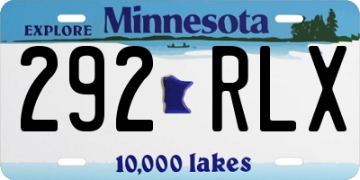 MN license plate 292RLX