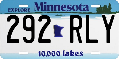 MN license plate 292RLY