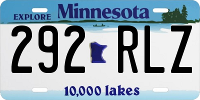 MN license plate 292RLZ