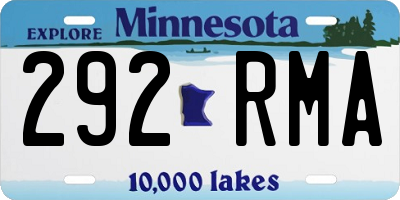 MN license plate 292RMA
