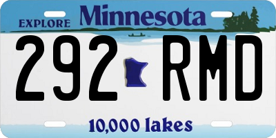MN license plate 292RMD