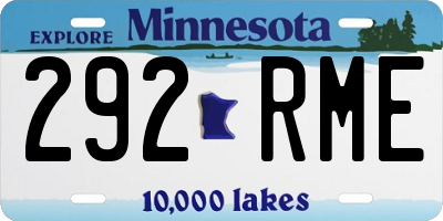 MN license plate 292RME
