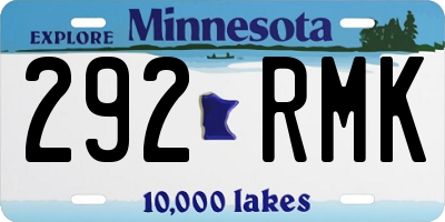 MN license plate 292RMK