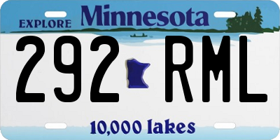 MN license plate 292RML