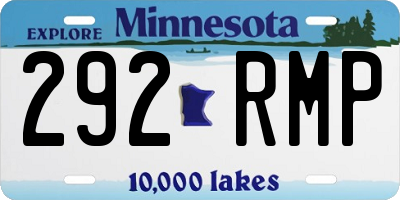 MN license plate 292RMP