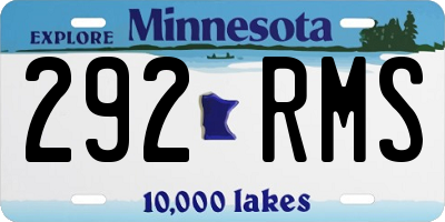 MN license plate 292RMS