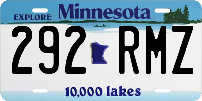 MN license plate 292RMZ
