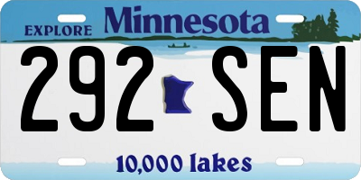 MN license plate 292SEN
