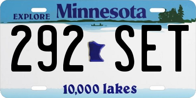 MN license plate 292SET