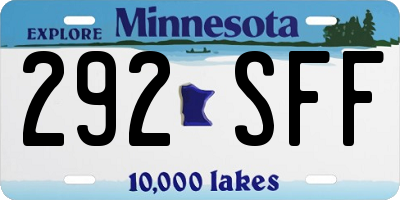 MN license plate 292SFF