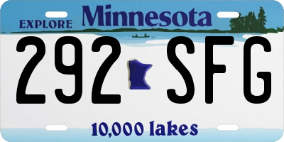 MN license plate 292SFG