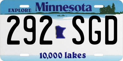 MN license plate 292SGD