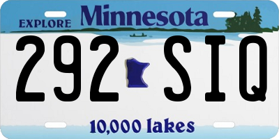 MN license plate 292SIQ