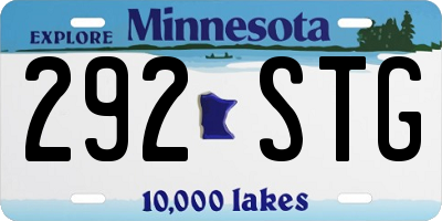 MN license plate 292STG