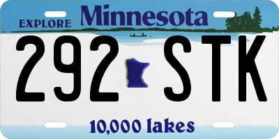 MN license plate 292STK