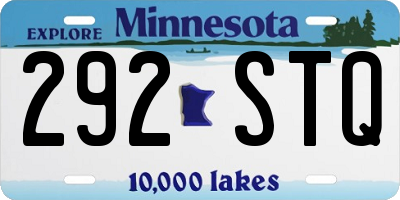 MN license plate 292STQ