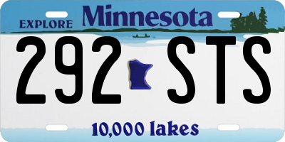 MN license plate 292STS