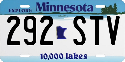 MN license plate 292STV