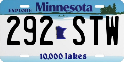 MN license plate 292STW